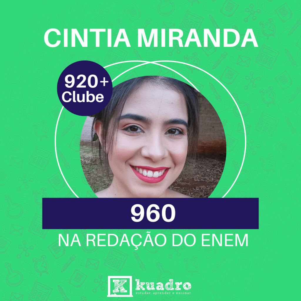 Cintia Miranda. Redação 920